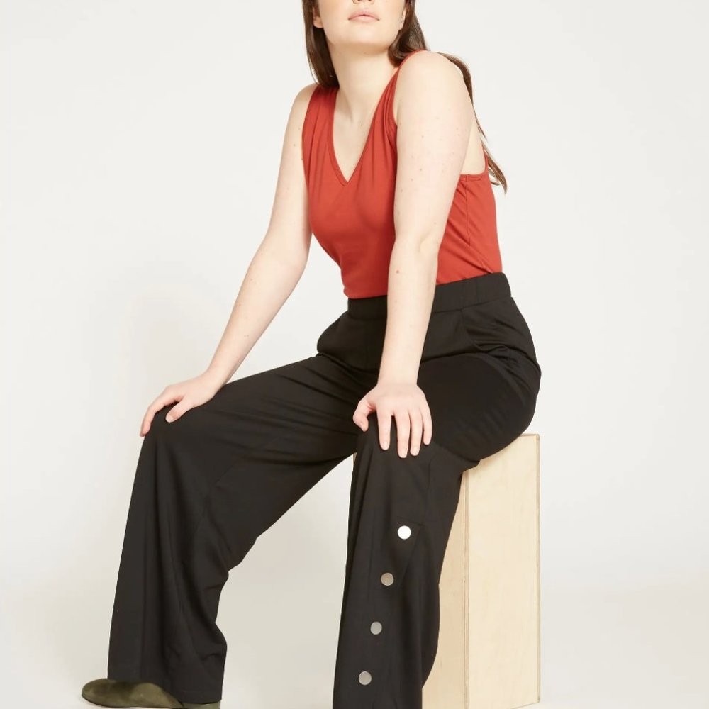 NWT Oh Snaps Wide Leg Ponte Pants - S 14/16